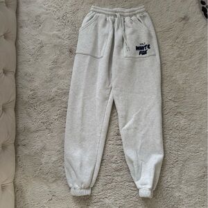 Gray White Fox Sweatpants